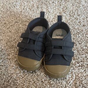 Carter's Black Canvas Baby Sneakers with Brown Toe